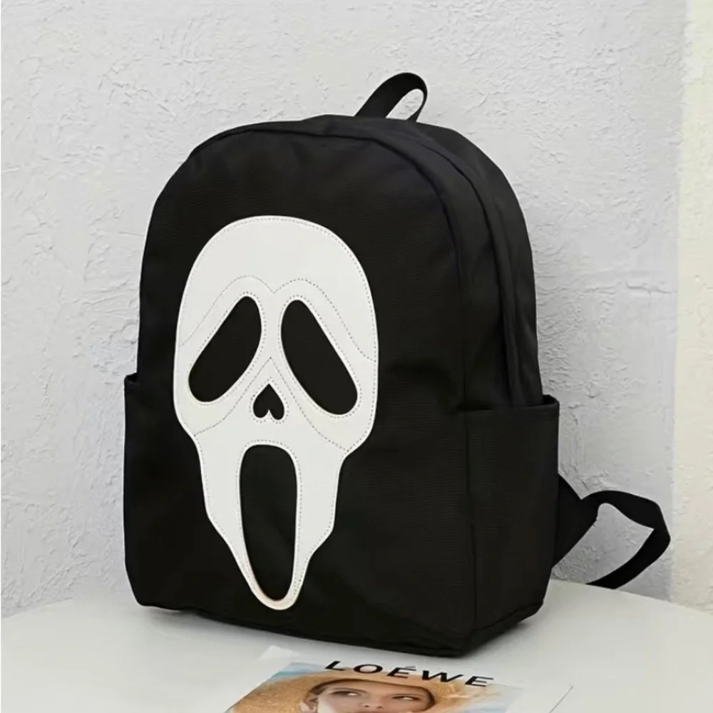 Gothic Scream Ghost Black Backpack Punk Rock Biker Halloween Skater Unisex